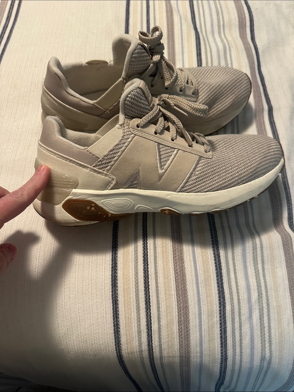 New Balance Women's Taupe Lace-Up Athletic Sneakers